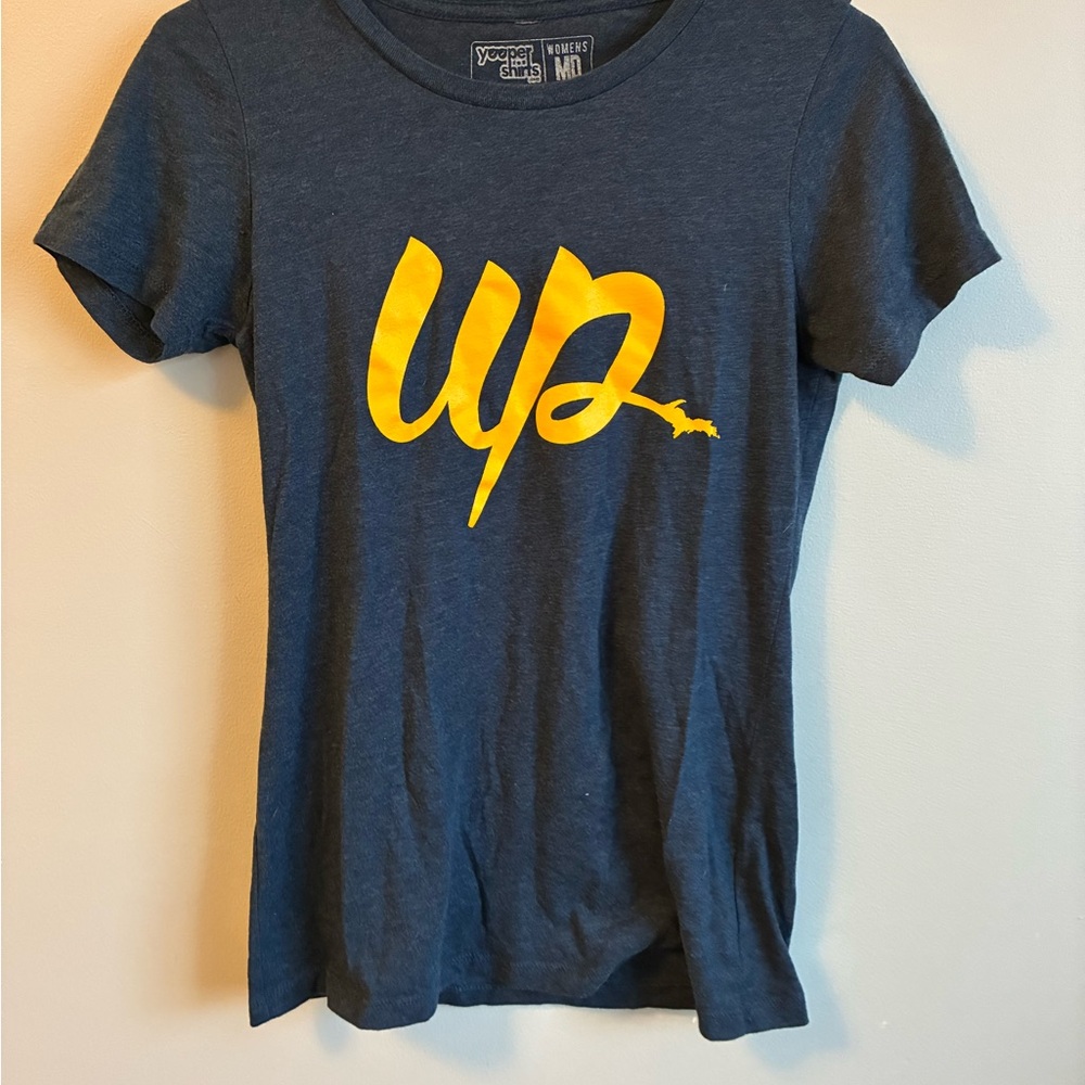 UP Navy T-Shirt with Yellow Print